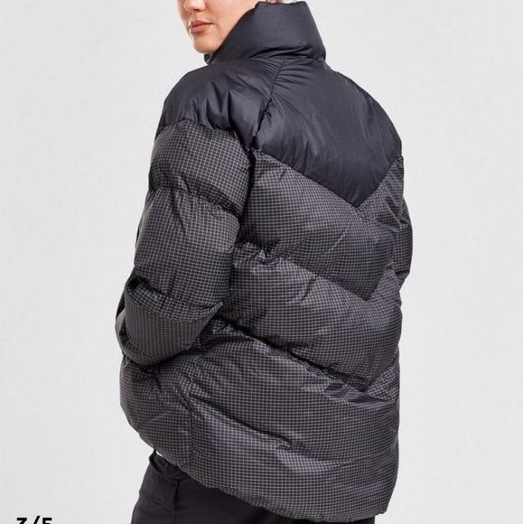 NIKE WOMENS WINDPUFFER BLACK GRID THERMA-FIT PADDED JACKET SIZE LARGE NWT - Picture 2 of 16